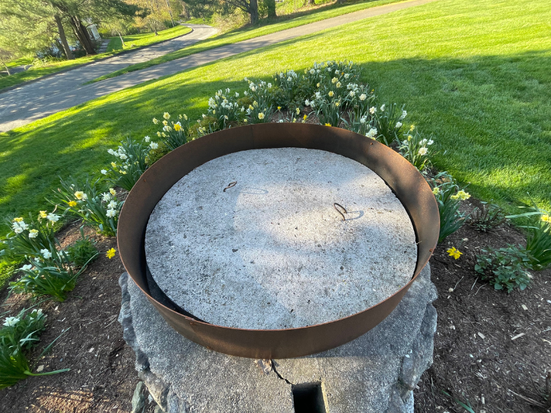 Basic fire pit ring in place.